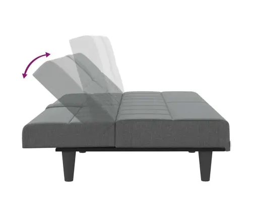 Dīvāngulta Ar Glāžu Turētājiem, Tumši Pelēks Audums Vidaxl