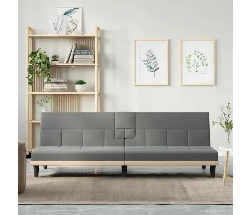 Dīvāngulta Ar Glāžu Turētājiem, Tumši Pelēks Audums Vidaxl