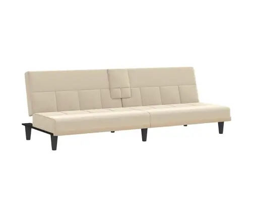 Dīvāngulta Ar Glāžu Turētājiem, Krēmkrāsas Audums Vidaxl