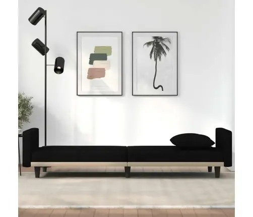 Dīvāngulta Ar Spilveniem, Melns Audums Vidaxl