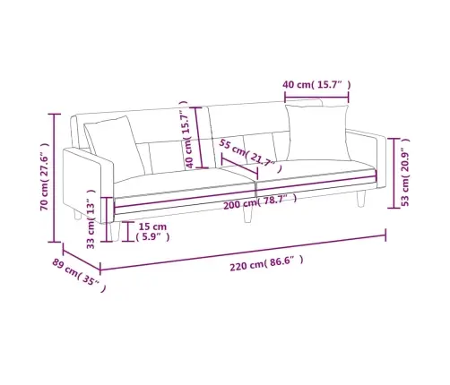 Dīvāngulta Ar Spilveniem, Melns Audums Vidaxl