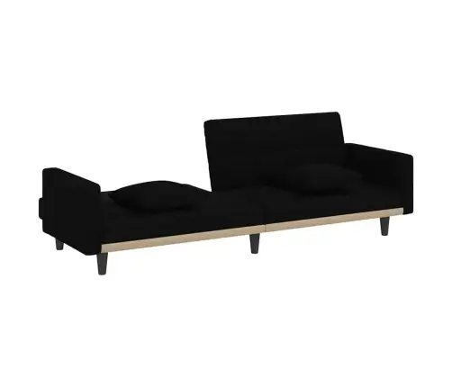 Dīvāngulta Ar Spilveniem, Melns Audums Vidaxl