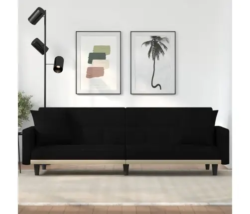 Dīvāngulta Ar Spilveniem, Melns Audums Vidaxl