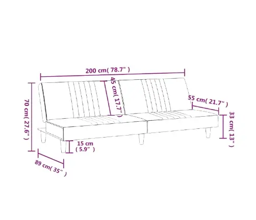 Dīvāngulta, Melns Audums Vidaxl