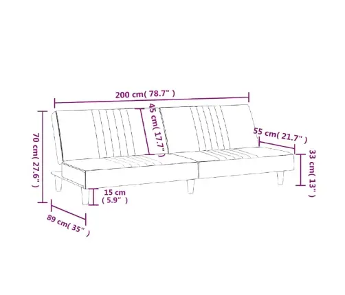 Dīvāngulta, Krēmkrāsas Audums Vidaxl