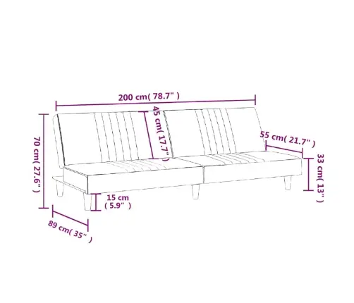 Dvivietė Sofa-Lova, Taupe Spalvos, Audinys