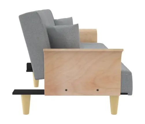 Dīvāngulta Ar Roku Balstiem, Gaiši Pelēks Audums Vidaxl