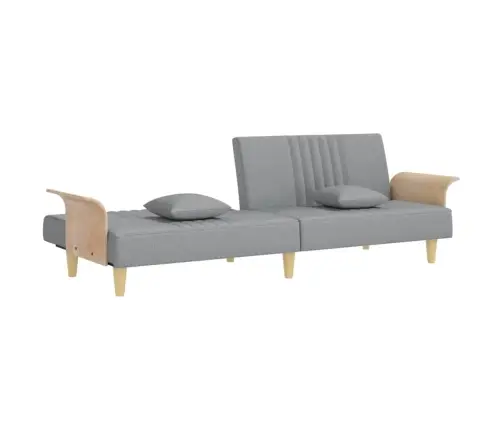 Dīvāngulta Ar Roku Balstiem, Gaiši Pelēks Audums Vidaxl