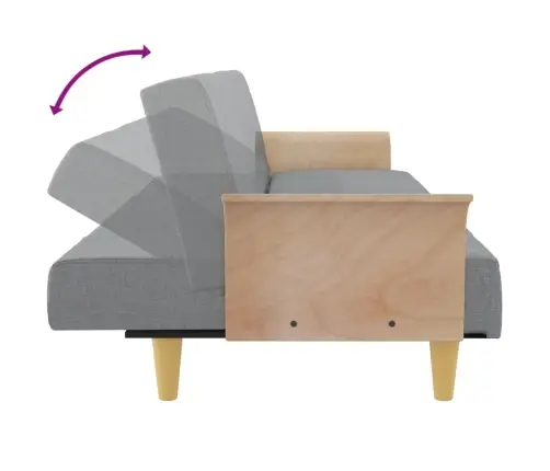 Dīvāngulta Ar Roku Balstiem, Gaiši Pelēks Audums Vidaxl