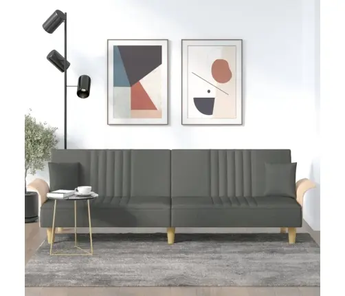 Dīvāngulta Ar Roku Balstiem, Tumši Pelēks Audums Vidaxl