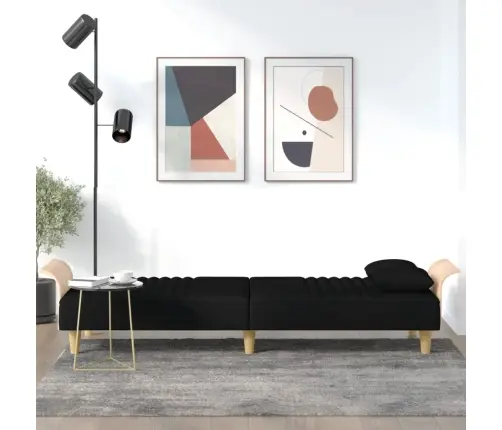 Sofa-Lova Su Porankiais, Juodos Spalvos, Audinys