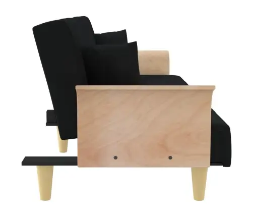 Sofa-Lova Su Porankiais, Juodos Spalvos, Audinys