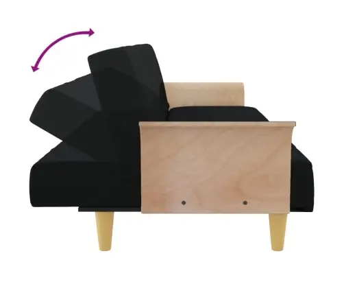 Sofa-Lova Su Porankiais, Juodos Spalvos, Audinys