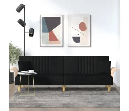 Sofa-Lova Su Porankiais, Juodos Spalvos, Audinys