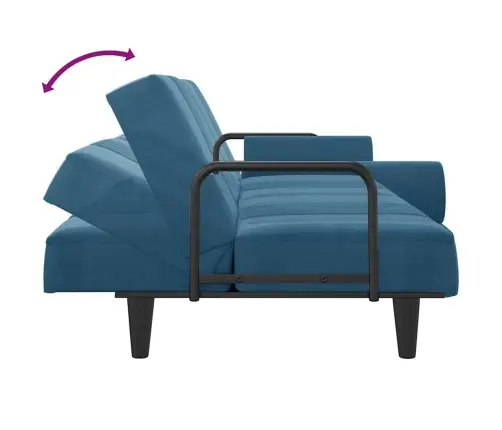 Dīvāngulta Ar Roku Balstiem, Zils Samts Vidaxl