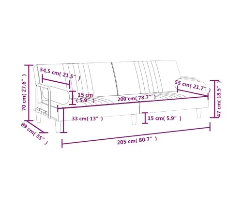 Dīvāngulta Ar Roku Balstiem, Zils Samts Vidaxl