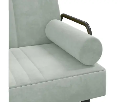 Sofa-Lova Su Porankiais, Šviesiai Pilkos Spalvos, Aksomas