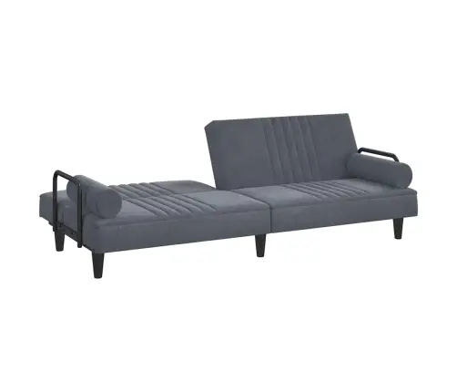 Sofa-Lova Su Porankiais, Tamsiai Pilkos Spalvos, Aksomas