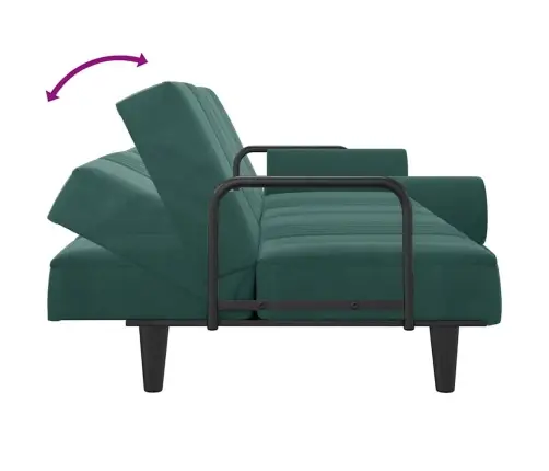 Dīvāngulta Ar Roku Balstiem, Tumši Zaļš Samts Vidaxl