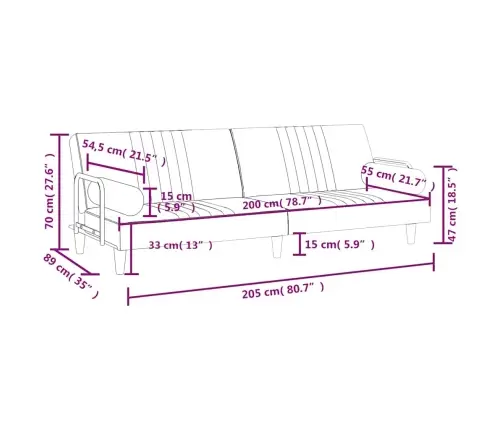 Diivanvoodi Käetugedega, Must, Samet
