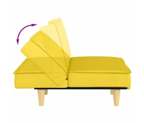 Dīvāngulta, Gaiši Dzeltens Audums Vidaxl