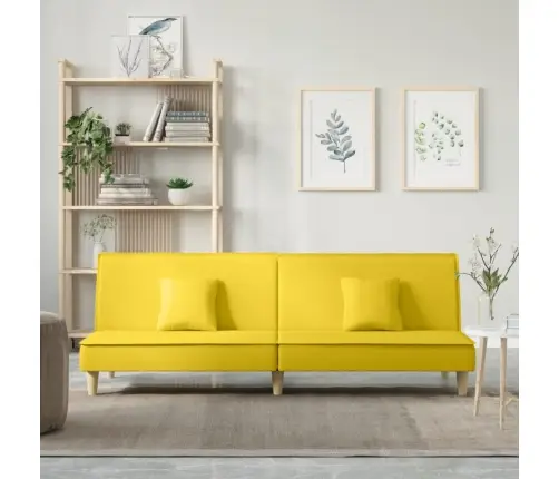 Dīvāngulta, Gaiši Dzeltens Audums Vidaxl