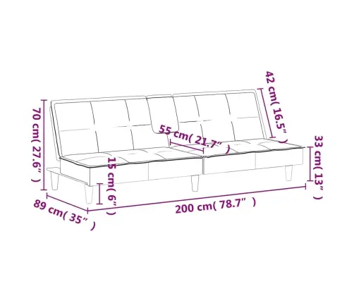 Dīvāngulta Ar Glāžu Turētājiem, Zils Samts Vidaxl