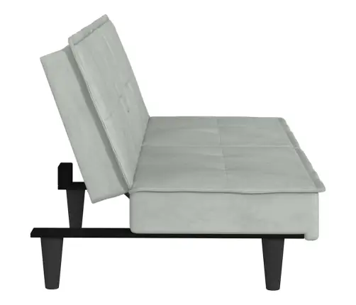 Sofa-Lova Su Puodelių Laikikliais, Šviesiai Pilka, Aksomas