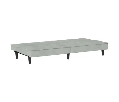 Sofa-Lova Su Puodelių Laikikliais, Šviesiai Pilka, Aksomas