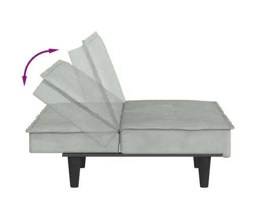 Sofa-Lova Su Puodelių Laikikliais, Šviesiai Pilka, Aksomas