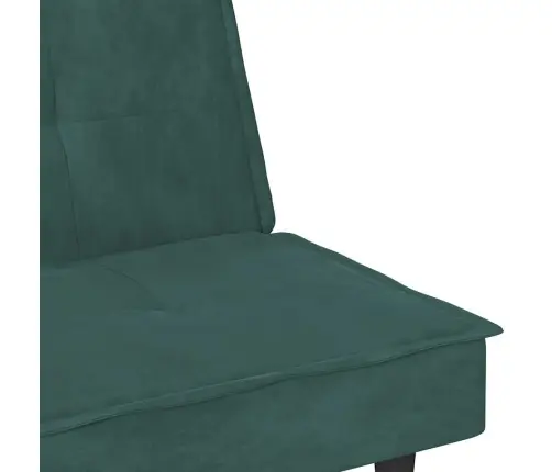 Dīvāngulta Ar Glāžu Turētājiem, Tumši Zaļš Samts Vidaxl