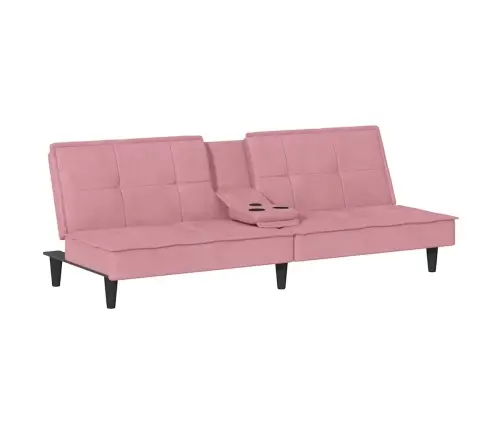 Dīvāngulta Ar Glāžu Turētājiem, Rozā Samts Vidaxl