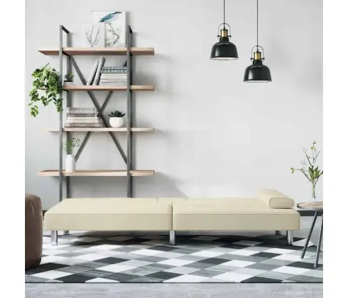 Dīvāngulta Ar Glāžu Turētājiem, Mākslīgā Āda, Krēmkrāsa Vidaxl