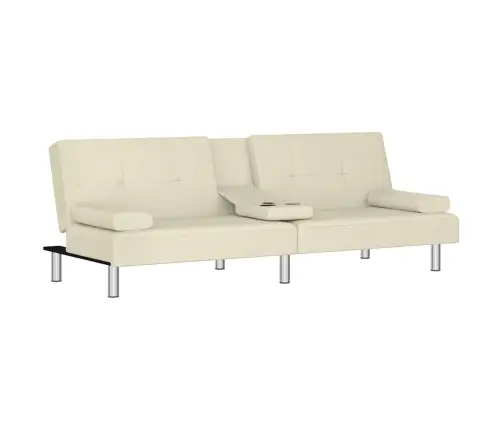 Dīvāngulta Ar Glāžu Turētājiem, Mākslīgā Āda, Krēmkrāsa Vidaxl