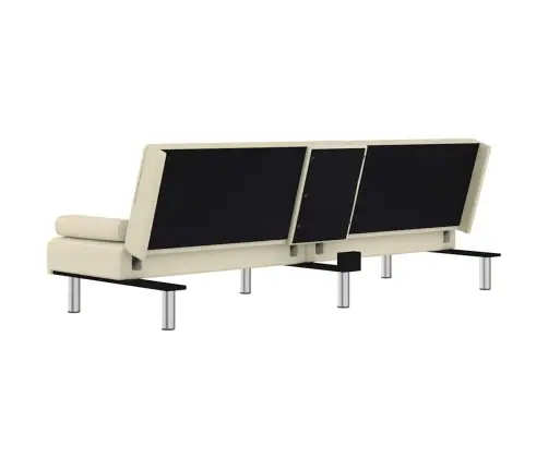 Dīvāngulta Ar Glāžu Turētājiem, Mākslīgā Āda, Krēmkrāsa Vidaxl