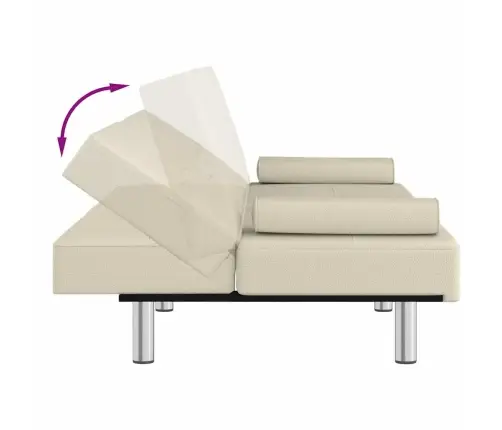 Dīvāngulta Ar Glāžu Turētājiem, Mākslīgā Āda, Krēmkrāsa Vidaxl