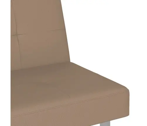 Dīvāngulta Ar Glāžu Turētājiem, Mākslīgā Āda, Kapučīno Krāsa Vidaxl