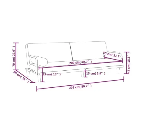 Sofa-Lova Su Porankiais, Tamsiai Pilkos Spalvos, Audinys