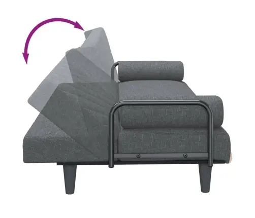 Sofa-Lova Su Porankiais, Tamsiai Pilkos Spalvos, Audinys