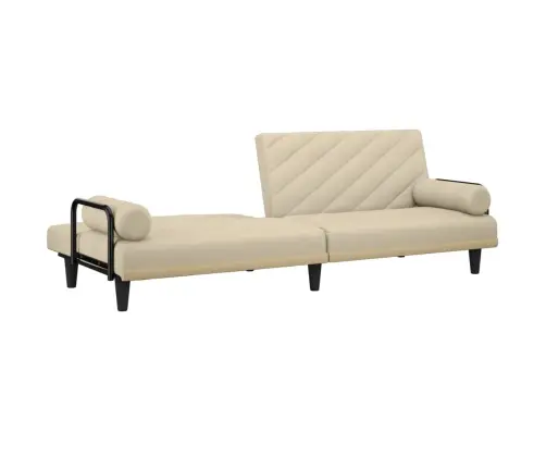 Dīvāngulta Ar Roku Balstiem, Krēmkrāsas Audums Vidaxl