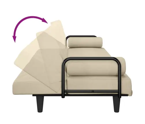 Dīvāngulta Ar Roku Balstiem, Krēmkrāsas Audums Vidaxl