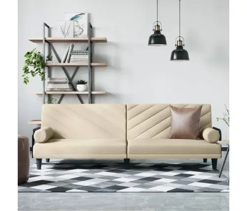 Dīvāngulta Ar Roku Balstiem, Krēmkrāsas Audums Vidaxl