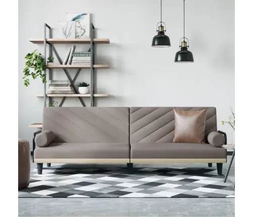 Dīvāngulta Ar Roku Balstiem, Pelēkbrūns Audums Vidaxl