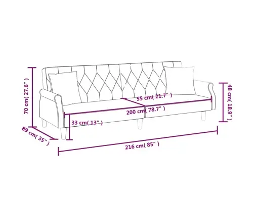 Dīvāngulta Ar Roku Balstiem, Melns Samts Vidaxl