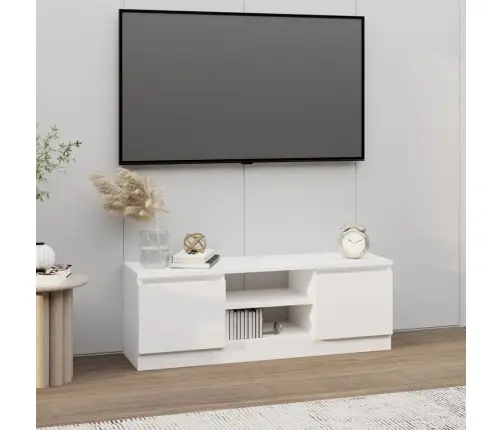 Tv Skapītis Ar Durvīm, Balts, 102X30X36 Cm Vidaxl
