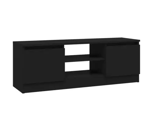 Tv Skapītis Ar Durvīm, Melns, 102X30X36 Cm Vidaxl