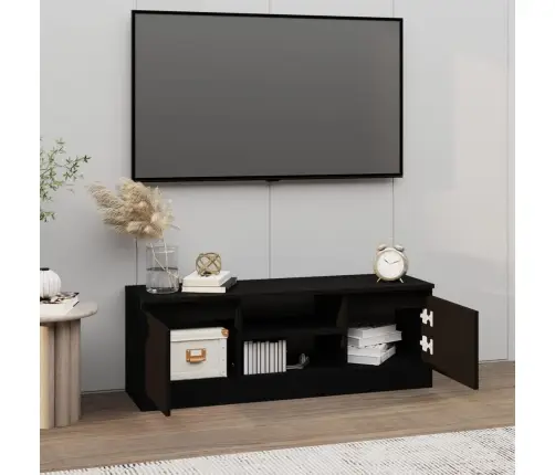 Tv Skapītis Ar Durvīm, Melns, 102X30X36 Cm Vidaxl