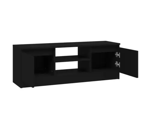 Tv Skapītis Ar Durvīm, Melns, 102X30X36 Cm Vidaxl
