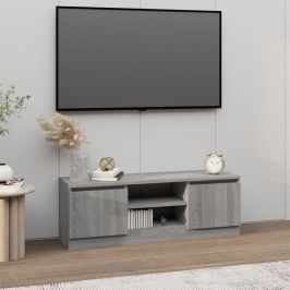 Televizoriaus Spintelė Su Durelėmis, Pilka Ąžuolo, 102X30X36Cm