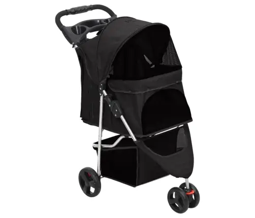 Sulankstomas Vežimėlis Šunims, Juodas, 80X46X98cm Audinys